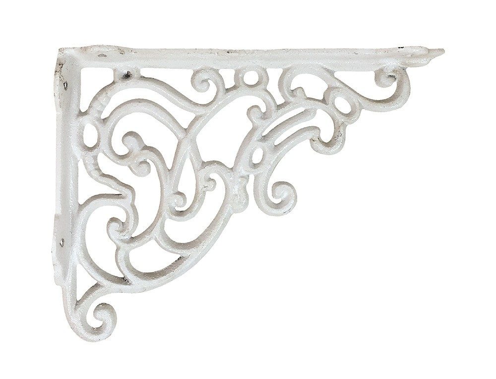 Regalträger Landhausstil Regalhalter Regalwinkel Gusseisen Weiß 18x24cm
