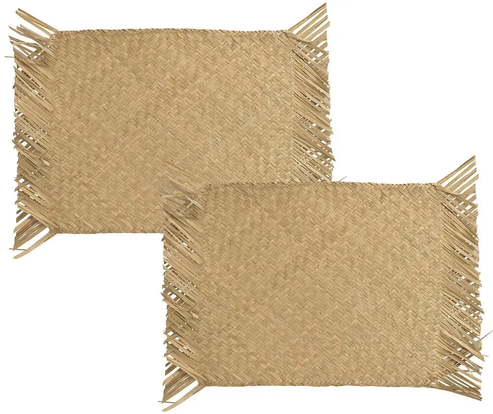 Tischsets Boho Seegras geflochten 2 Stück Platzsets Natur Handgefertigt 48x34cm