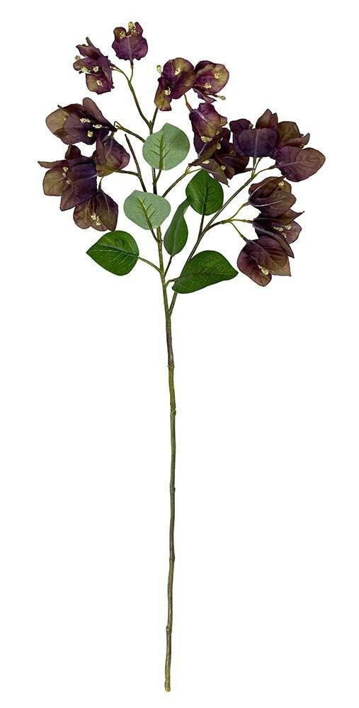 Künstliche Drillingsblume Bougainvilleen Lila Kunstzweig mit Blüten 70cm