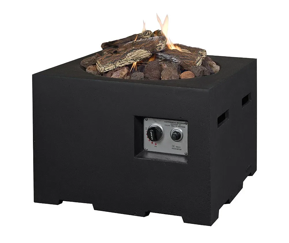 Happy Cocooning Feuertisch quadratisch schwarz 600 x 600 mm