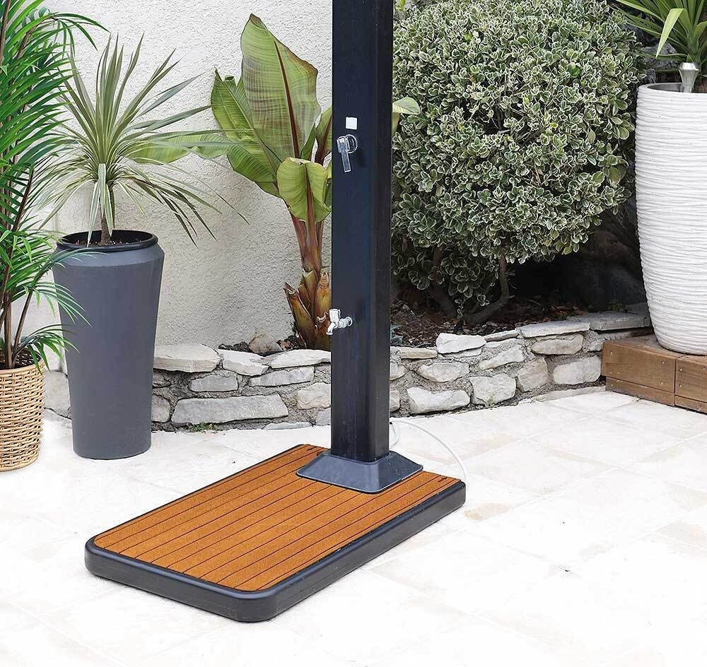 Ubbink Solaris 2 in 1 Bodenplatte Teak für Solar Gartendusche SOLARIS
