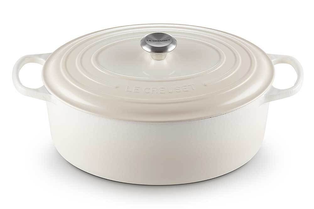Le Creuset Bräter Signature Oval Gusseisen Meringue 31cm