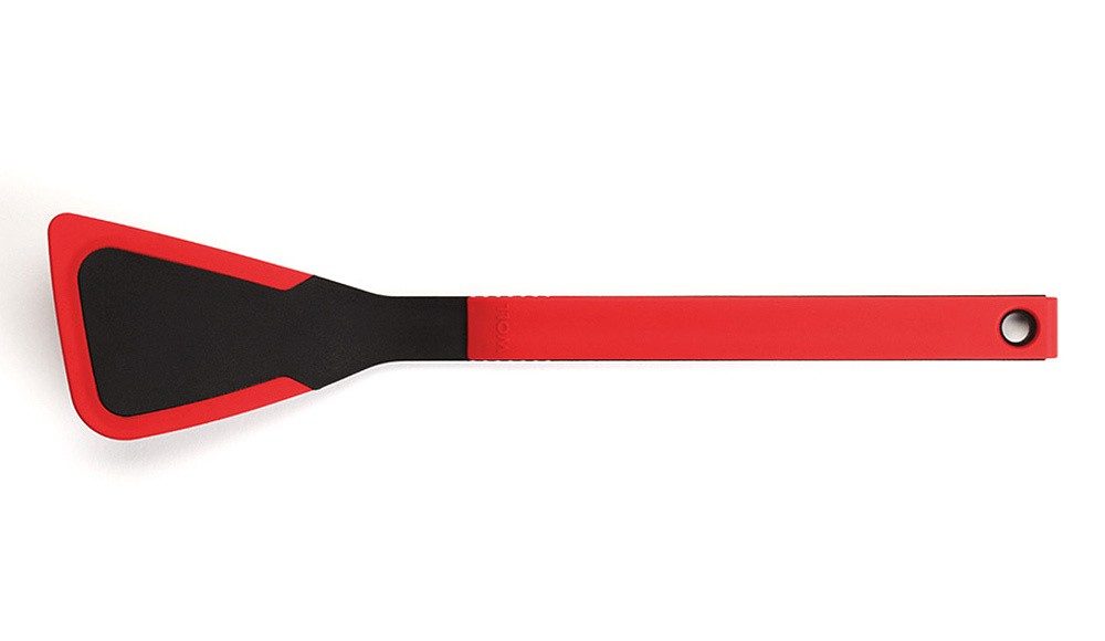 Woll Cook-It Pfannenwender mit Silikonrand Schwarz Rot