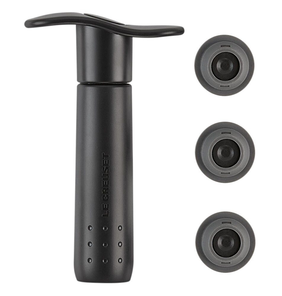 Le Creuset WA-137 Weinpumpe Schwarz inkl. 3 x Verschluss