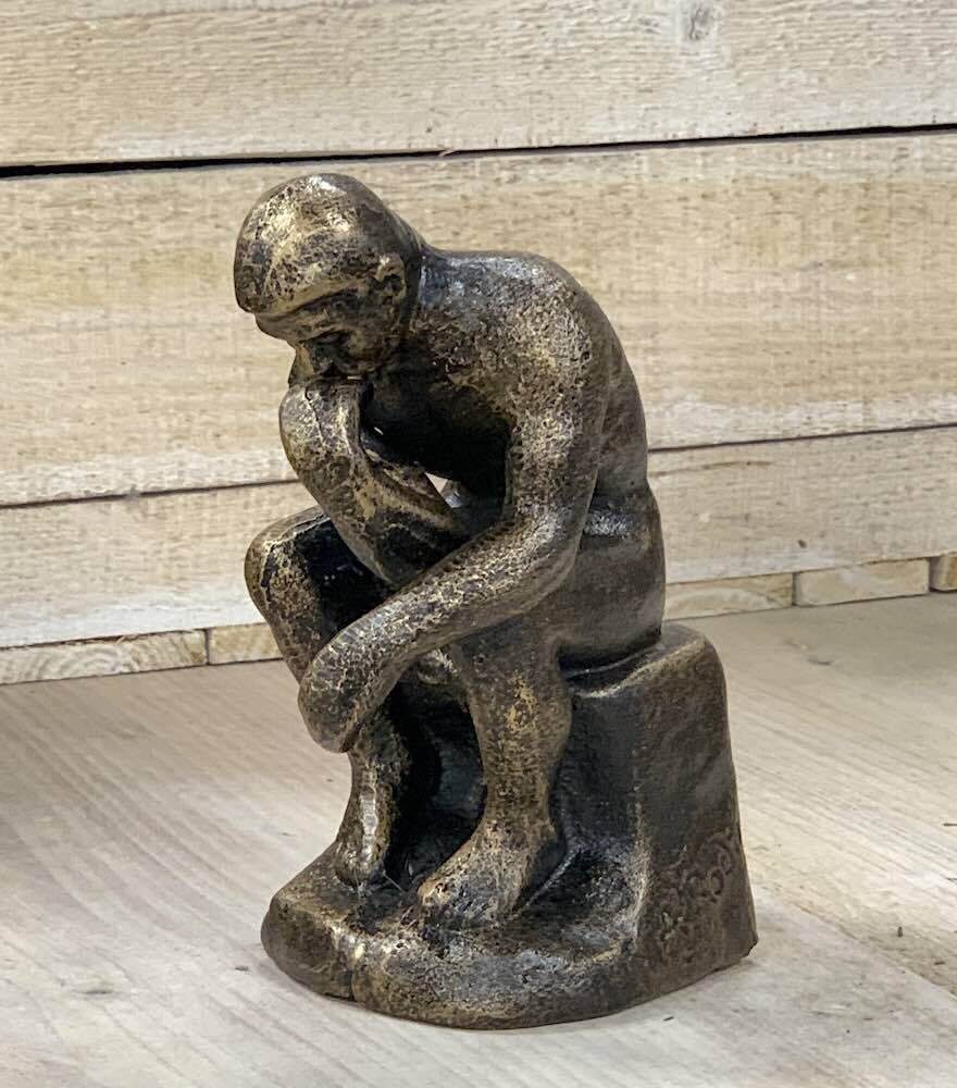 Edle Skulptur - Der Denker - Figur nach Auguste Rodin Eisen Replik 16cm