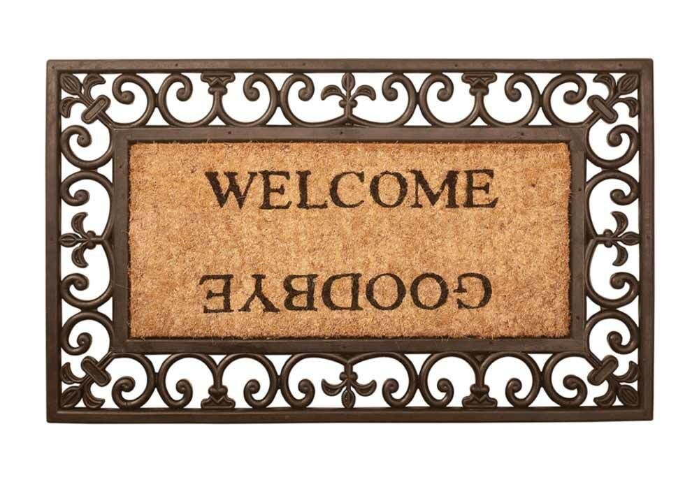 Fussmatte Welcome / Goodbye Nostalgie Fussabtreter Gummi / Kokos 75x45cm