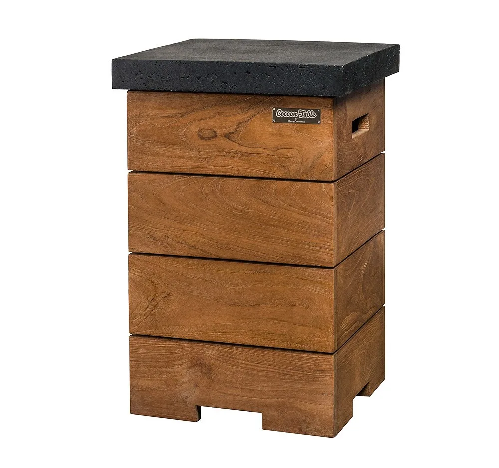 Happy Cocooning Lounge & Dining Feuertisch TEAK-Holz schwarz 1070 x 800 x 675 mm