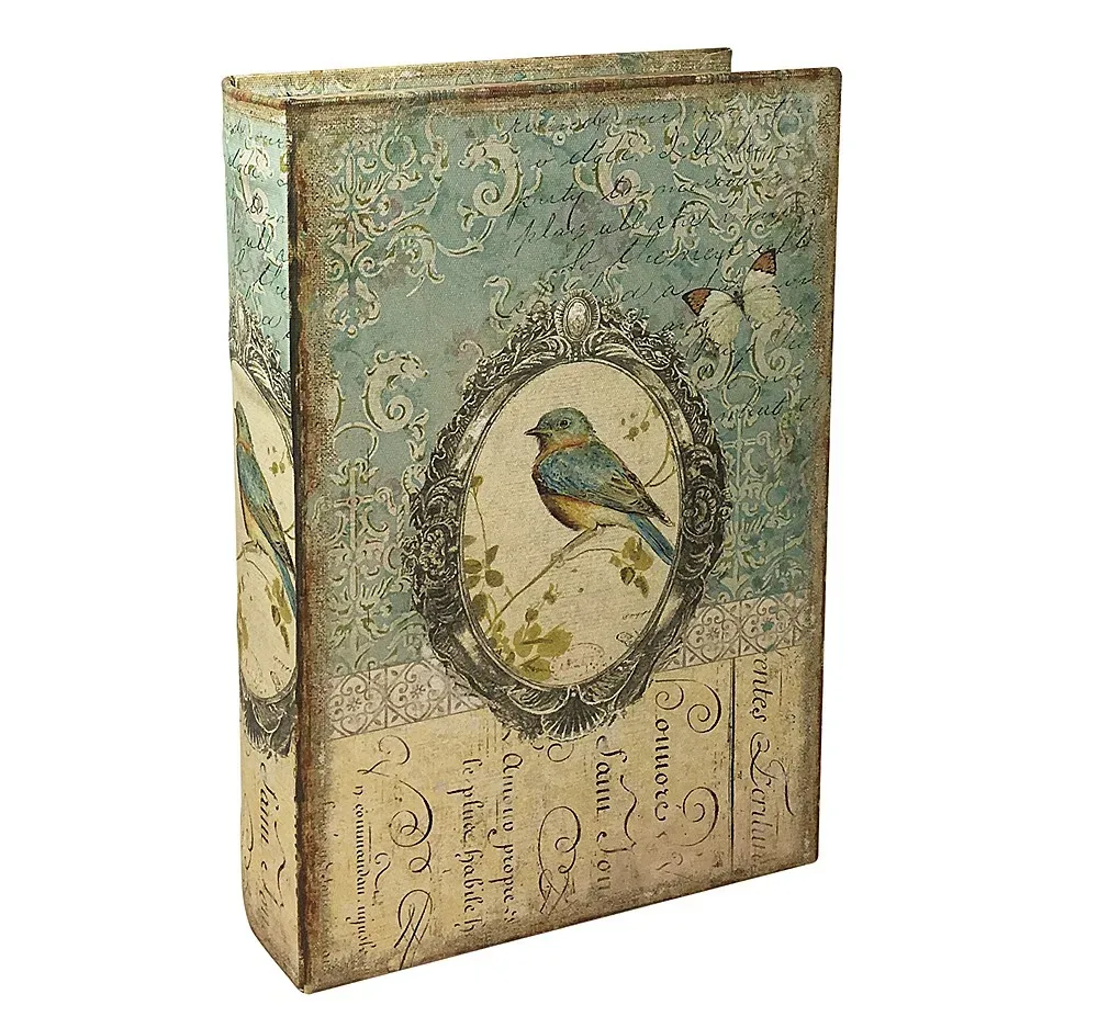 Hohles Buch mit Geheimfach Vogel Buchversteck Nostalgie 21cm