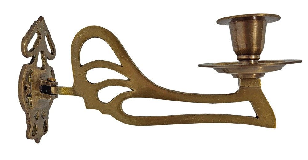 Klavierleuchter Wandkerzenhalter Jugendstil Belle Epoque Schwenkbar Messing