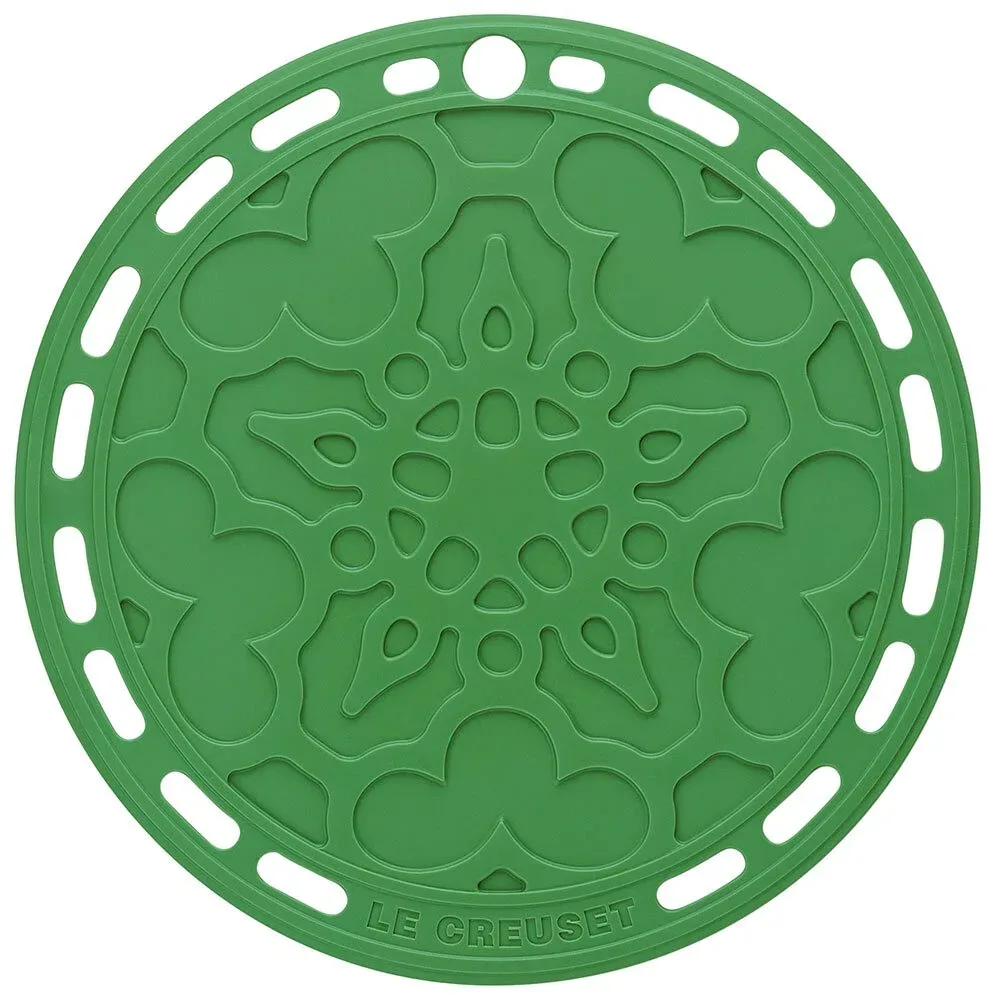 Le Creuset Silikon Untersetzer Tradition Rund Bamboo Green 20cm