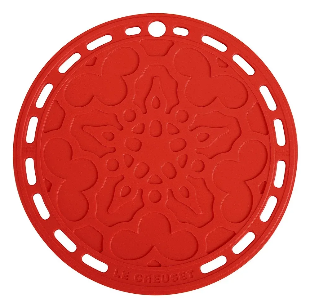 Le Creuset Silikon Untersetzer Tradition Rund Kirschrot 20cm