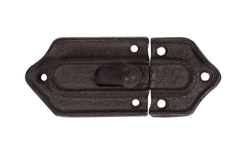 Schiebeschloß Türriegel Schieberiegel Gusseisen Antik-Braun 11,5cm