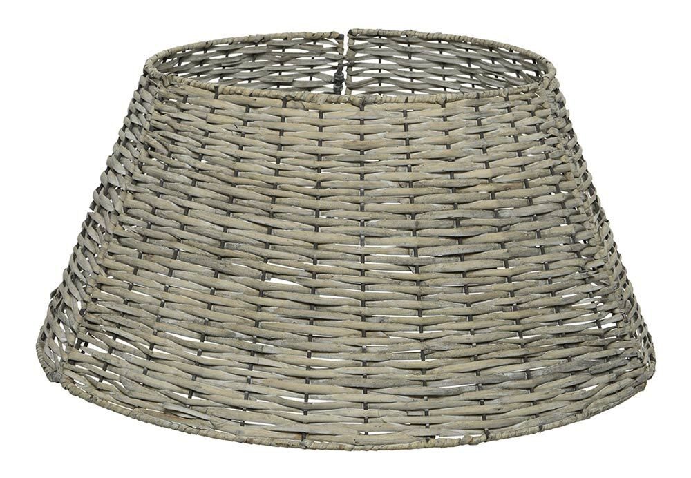 Christbaumständer Abdeckung Rattan Grau Weihnachtsbaumständerhülle teilbar 57 cm
