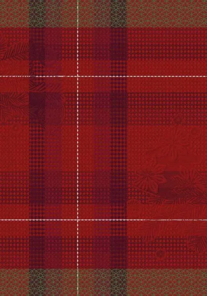 Le Jacquard Francais Geschirrtuch Hiver en Ecosse Kilt Rot 60x80 Baumwolle