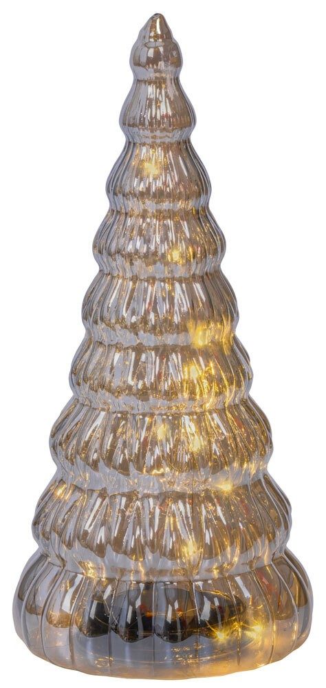 Weihnachtsbaum aus Glas mit LED Dekoleuchte Timer Tischleuchte Weihnachten 30 cm