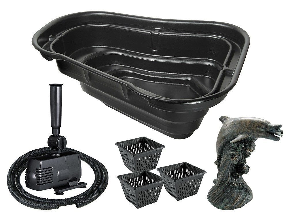 Ubbink TEICH-SET 1000 Teichbecken 1000L + Pumpe Schlauch Wasserspeier Pflanzkörbe