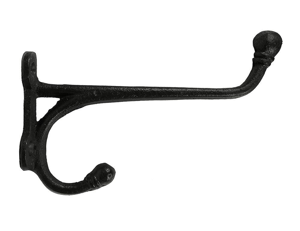 Garderobenhaken Gusseisen Schwarz Vintage Doppelhaken Wandgarderobe Antik-Stil