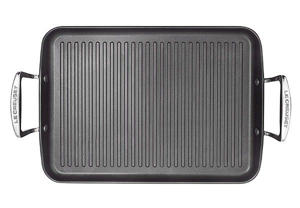 Le Creuset Aluminium- Grillplatte mit Rillen Antihaft Spezialform 34x25cm
