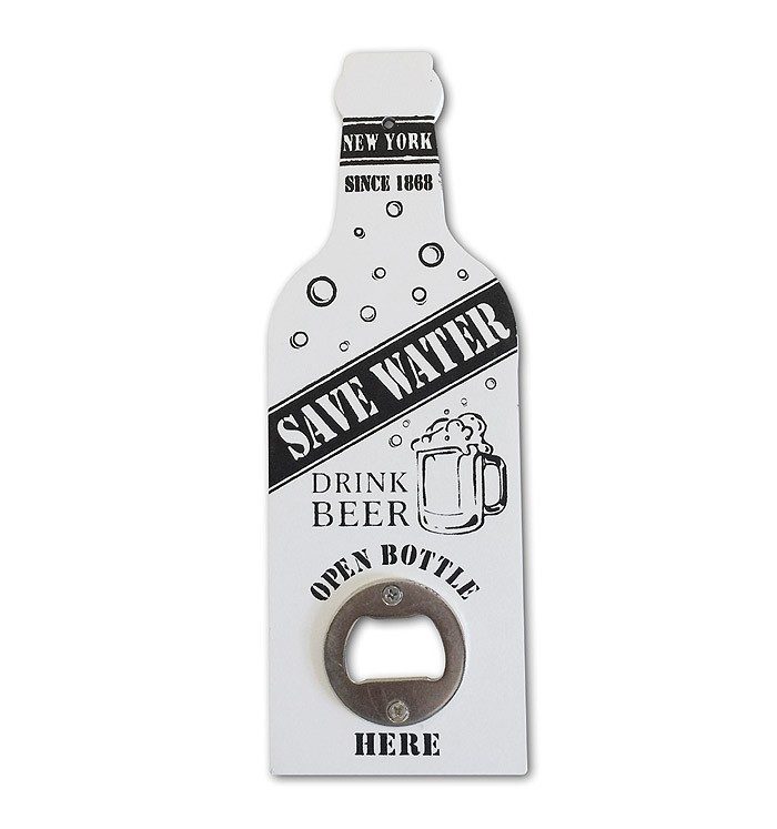 Flaschenöffner SAVE WATER - DRINK BEER New York Vintage Wandflaschenöffner