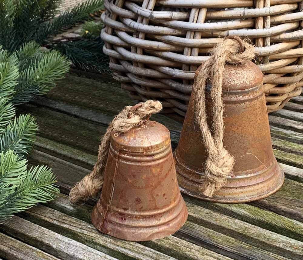 Glocken-Set Zink Rostig Weihnachtsglocke 2 Stück Weihnachtsdeko