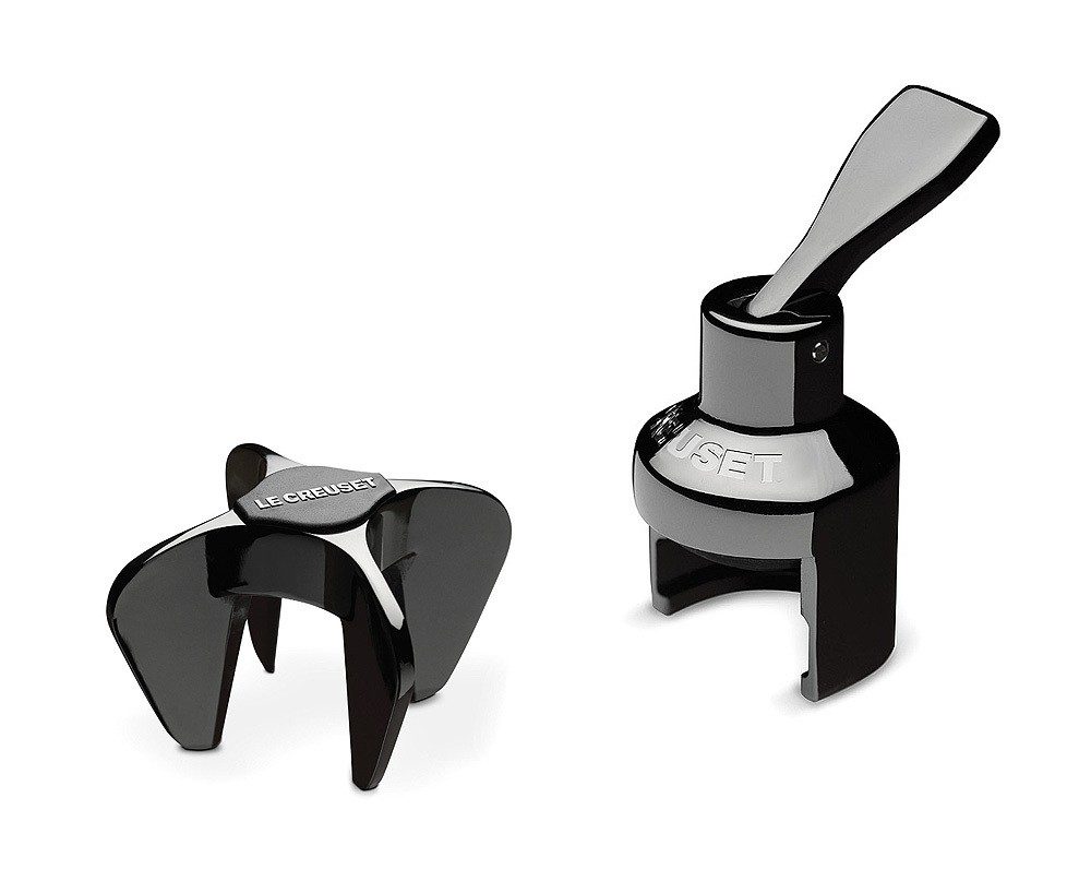 Le Creuset GS-102 Sektöffner und Sektverschluss Geschenkset Black Metal