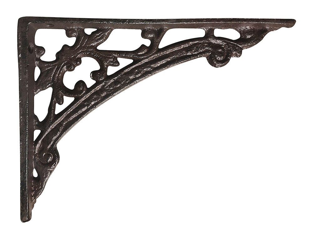 Regalträger Belle Epoque Regalhalter Regalwinkel Gusseisen Braun 13,5x18cm