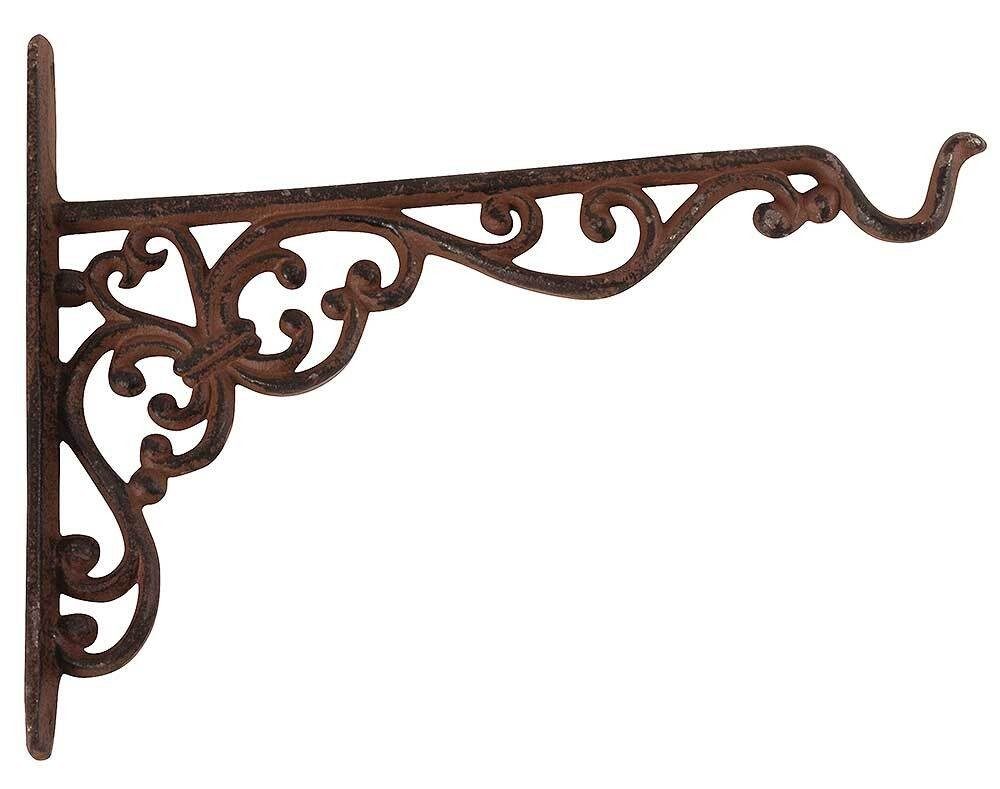 Wandhaken für Blumenampel Wandhalter Blumentopf Hängekorb Gusseisen Braun Vintage 25cm