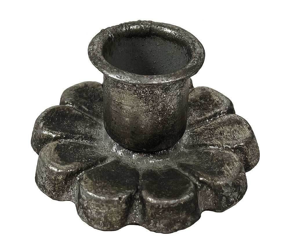 Kerzenständer Vintage Silber Gusseisen Kerzenhalter Antik-Stil Ø 6cm