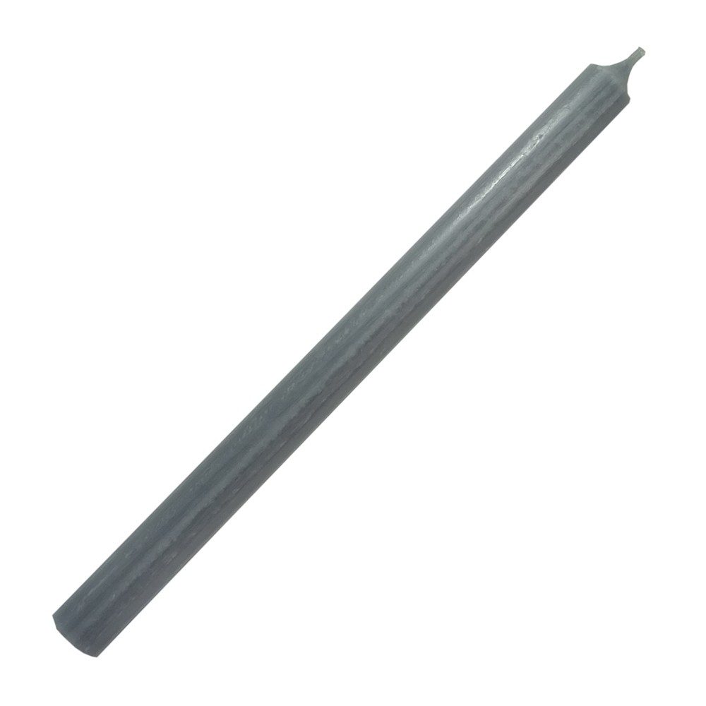 Stabkerze 28cm x 2cm Stahlgrau Grau Tropffrei Premium