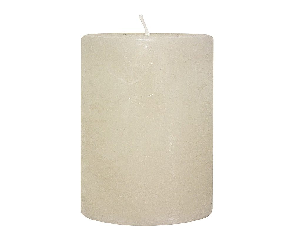 Rustic Stumpenkerzen Premium Kerze Creme Weiß 6x8cm - 28 Std Brenndauer