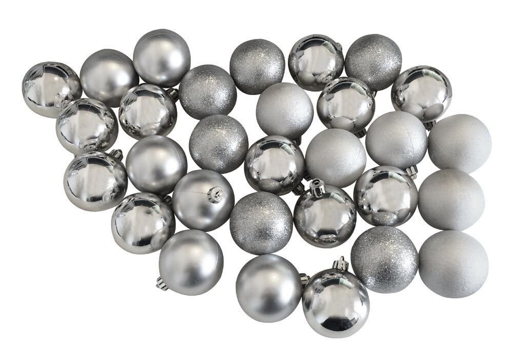 Christbaumkugeln Silber 30 Stück Weihnachtsbaumkugeln Christbaumschmuck