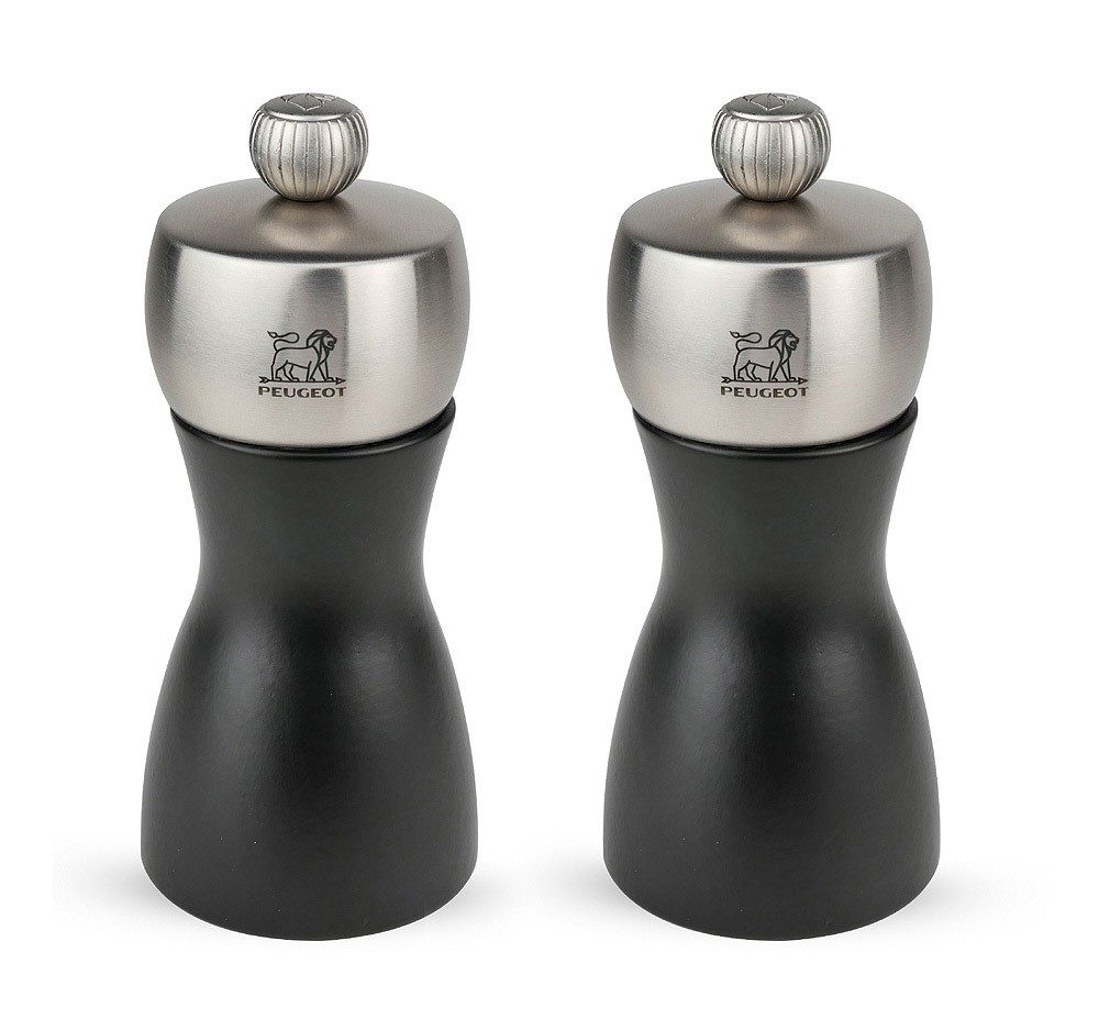 Peugeot Fidji Set Pfeffermühle & Salzmühle Holz Schwarz 12cm