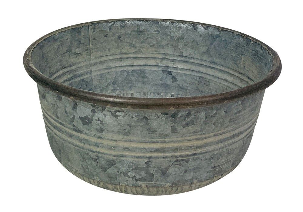 Zinkschale Dekoschale Zink Rund Pflanzschale Pflanzgefäß Blumentopf Vintage 24 cm