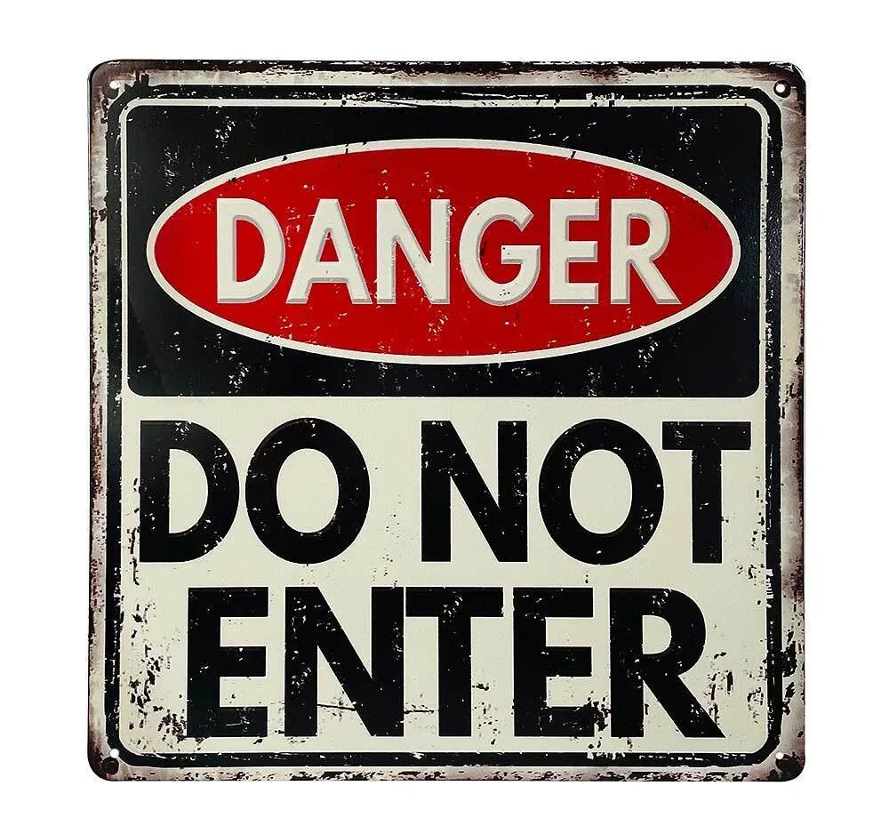 Blechschild DANGER DO NOT ENTER Dekoschild Vintage Betreten verboten 30x30cm