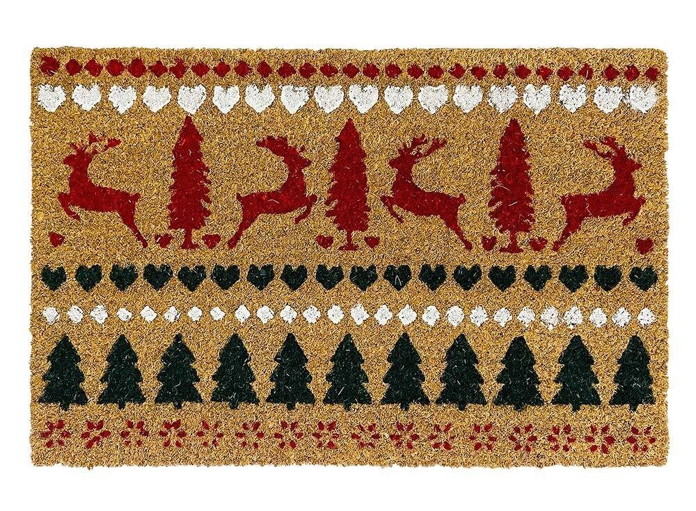 Fußmatte Rentier Tannenbaum Weihnachten Kokos Fussmatte Fußabtreter 40x60cm