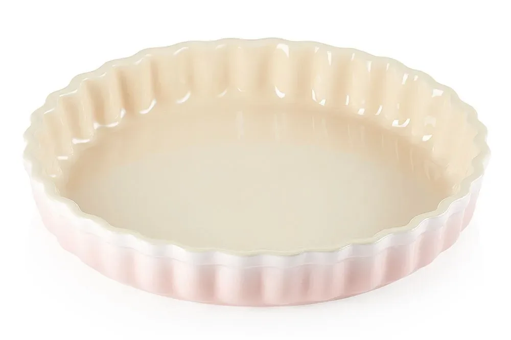Le Creuset Tarte-Form Steinzeug Shell Pink 28cm