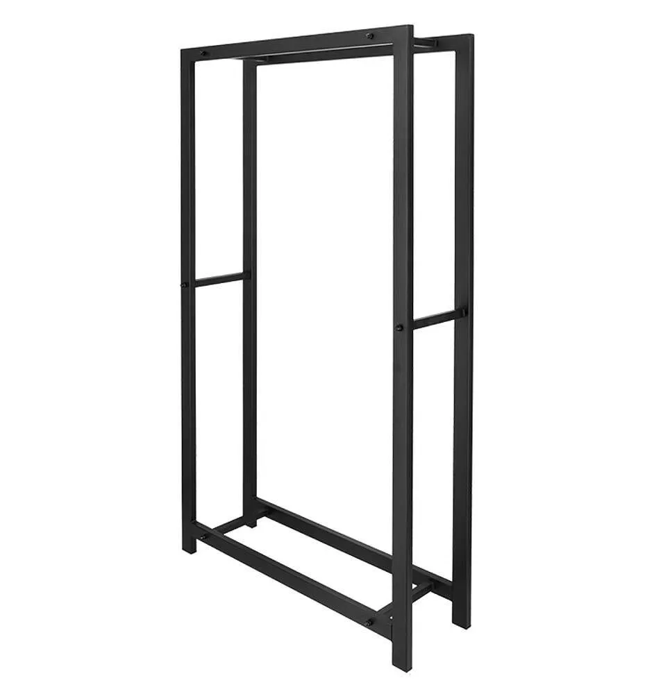 Kaminholzregal Feuerholzregal Brennholzregal Metall Schwarz 148 cm
