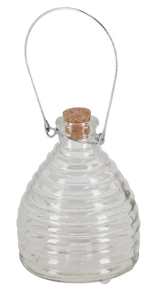 Wespenfalle Glas Groß Landhausstil für draußen Insektenfalle zum Aufhängen 22cm