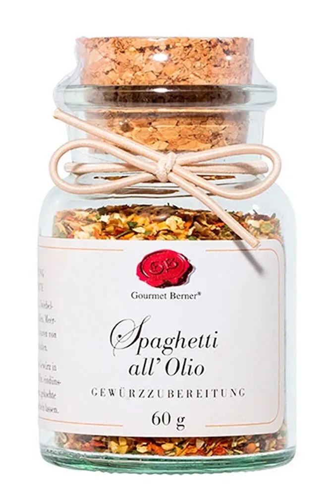Gourmet Berner Spaghetti all´ Olio Gewürzmischung im Korkenglas 60g
