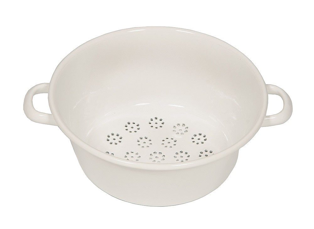 Riess Gemüsesieb Emaille Seiher Weiß 26cm