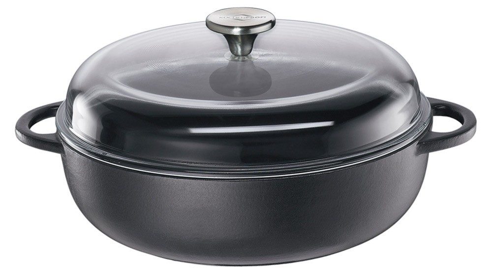 Küchenprofi Bauerntopf Rund Schwarz mit Glasdeckel PROVENCE Classic Black 28 cm