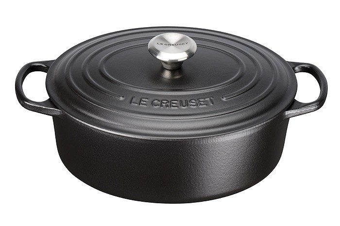 Le Creuset Bräter Signature Oval Gusseisen Schwarz 31cm