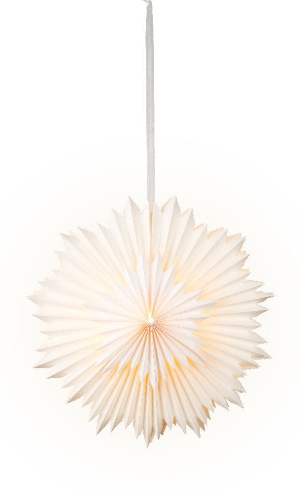 LED Weihnachtsstern 3D Leuchtstern Indoor Beleuchtet Warmweiß Papier mit Timer 40 cm