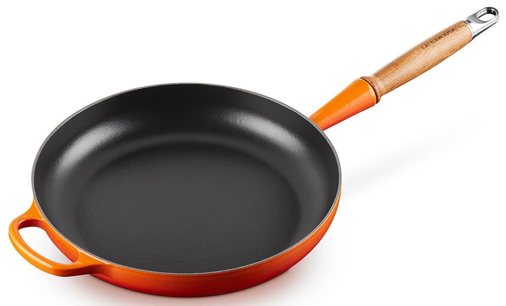 Le Creuset Bratpfanne mit Holzgriff Signature Gusseisen Ofenrot 26 cm