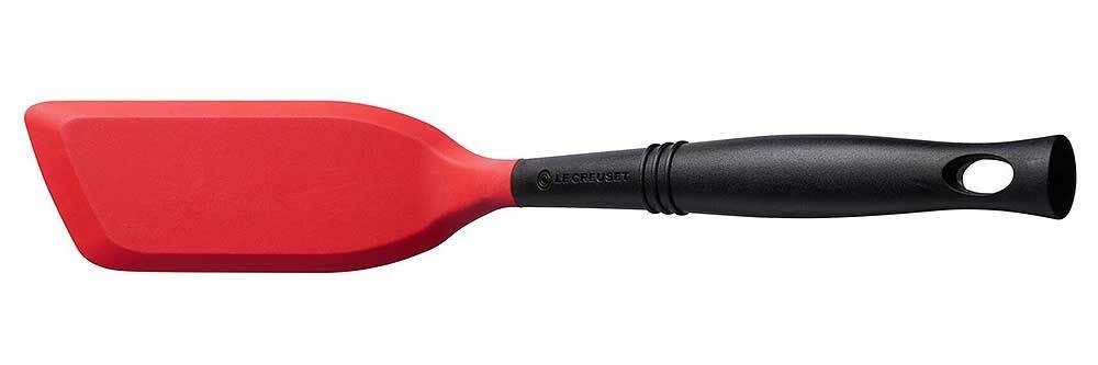 Le Creuset Pfannenwender Schmal mit Silikon-Einsatz Schwarz/Rot