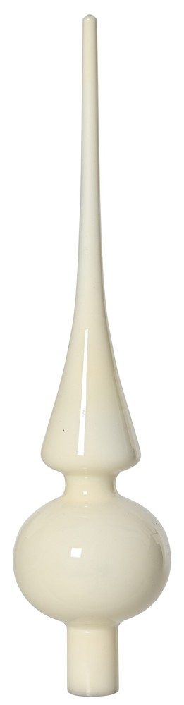 Christbaumspitze Elfenbein Weiß aus Glas ? Elegante Weihnachtsbaumspitze 26 cm