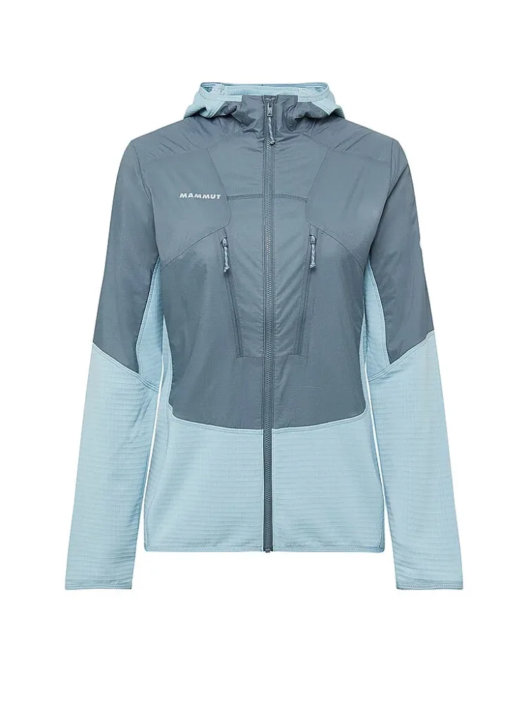 Mammut Leichter, wärmeregulierender Midlayer für Skitouren Aenergy ML Hybrid Hooded Jacket Women Schwarz XL