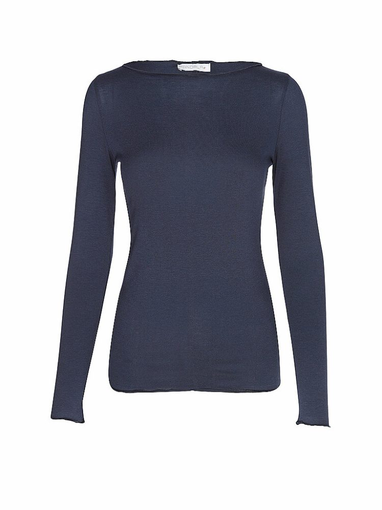 MANDALA Damen Yoga Shirt Basic dunkelblau | XS