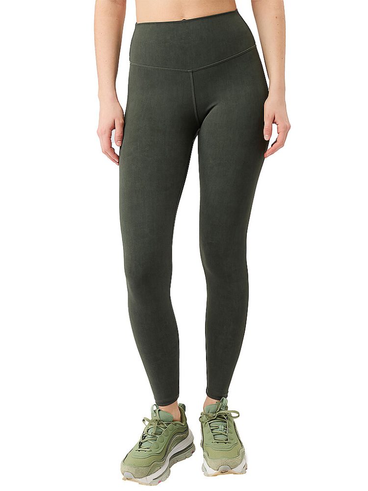 MANDALA Damen Yogatight Mono Printed dunkelgrün | XS