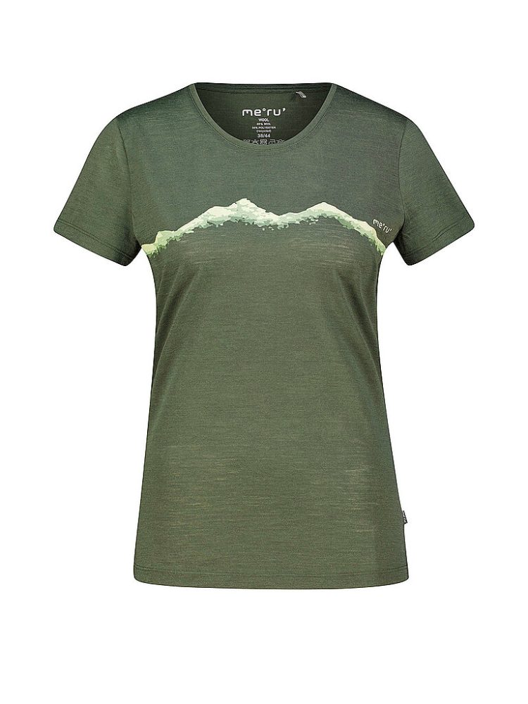 MERU Damen Funktionsshirt Nelas Woolmix dunkelgrün | 36